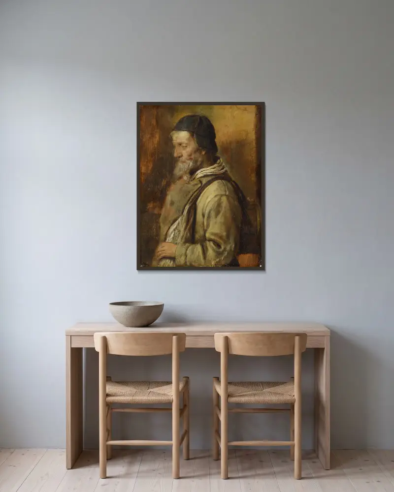 Starý řemeslník, Adriaen Brouwer v rámu na stěně