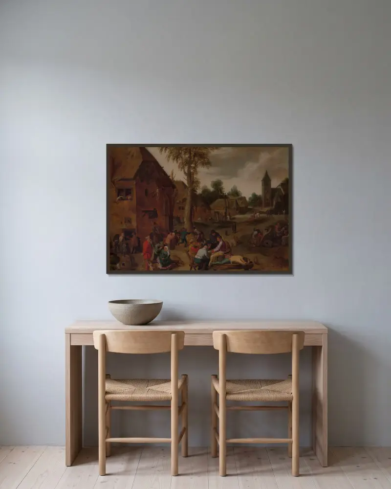 Jarmark wiejski, Adriaen Brouwer w ramie na ścianie