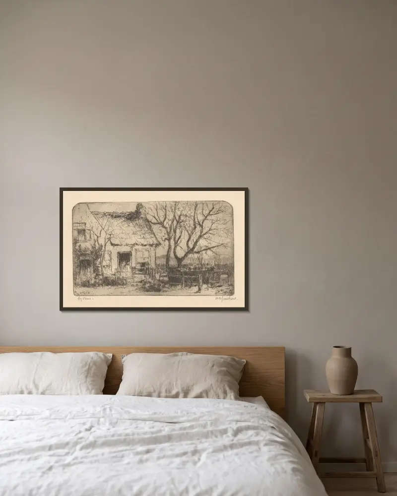Bei Veere von Willem Adrianus Grondhout gerahmt an einer Wand