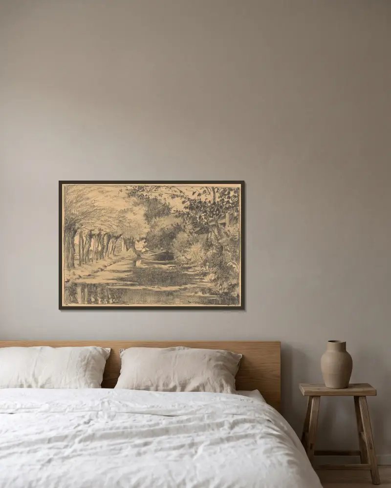 Broeksloot bei Voorburg von Willem Adrianus Grondhout gerahmt an einer Wand