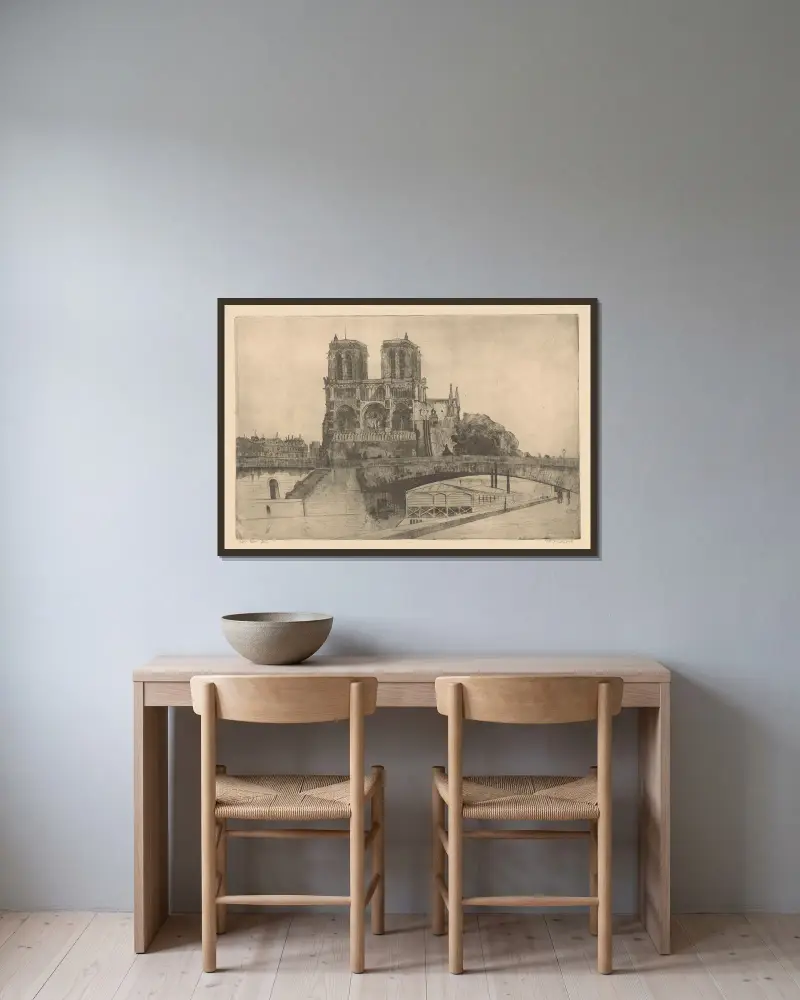 Notre-Dame, Paris von Willem Adrianus Grondhout gerahmt an einer Wand