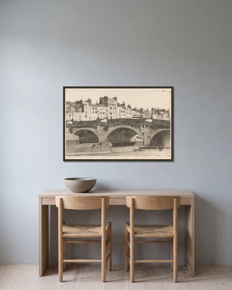Pont Neuf von Willem Adrianus Grondhout gerahmt an einer Wand
