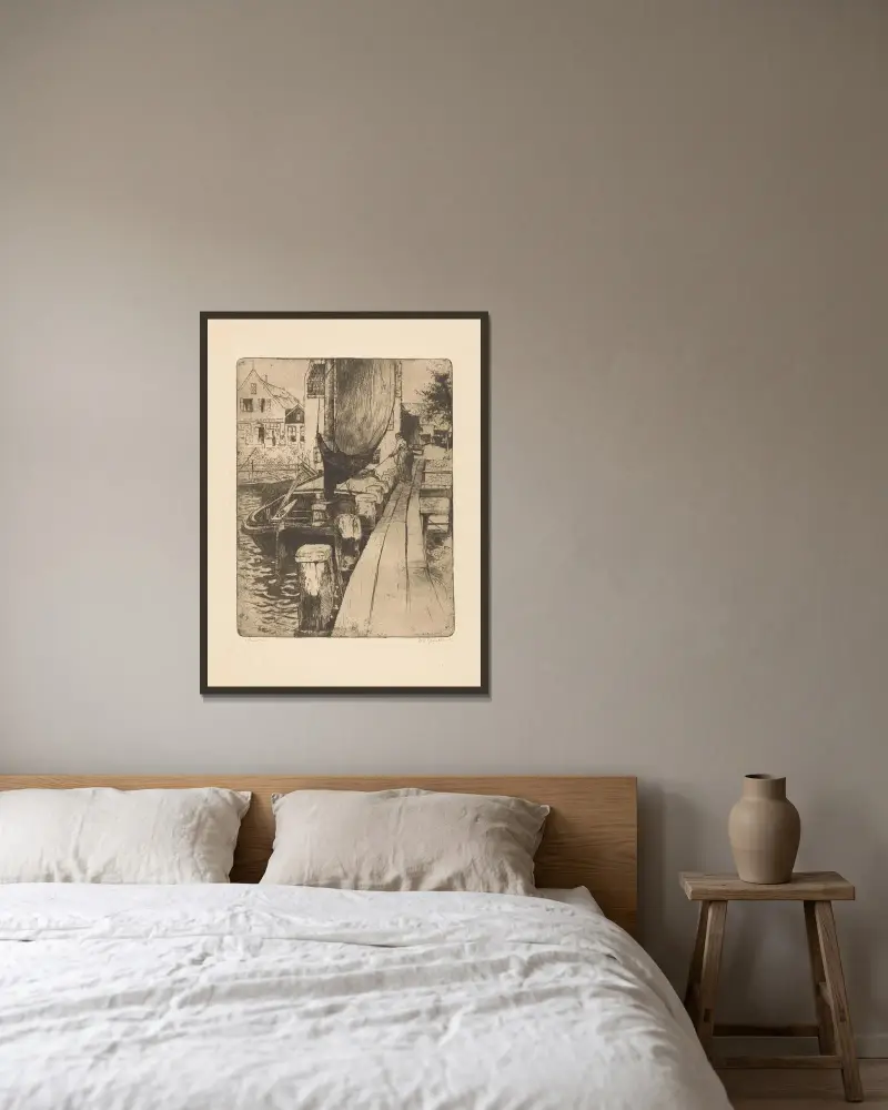 Volendam, 1888 – Nr. 5 von Willem Adrianus Grondhout gerahmt an einer Wand
