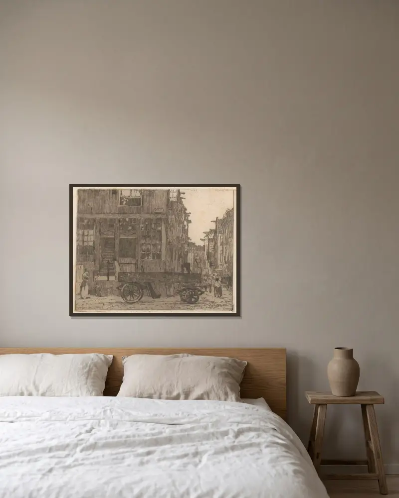 Zwanenburgwal i Amsterdam av Willem Adrianus Grondhout inramad på en vägg