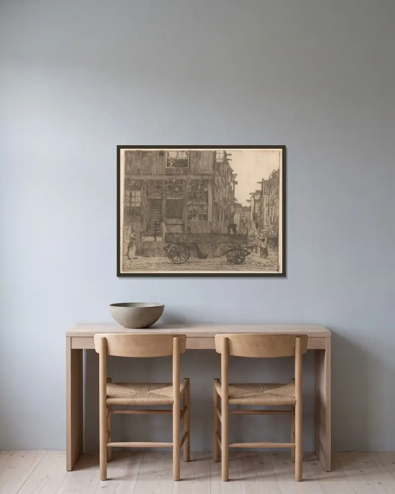 Zwanenburgwal i Amsterdam av Willem Adrianus Grondhout inramad på en vägg