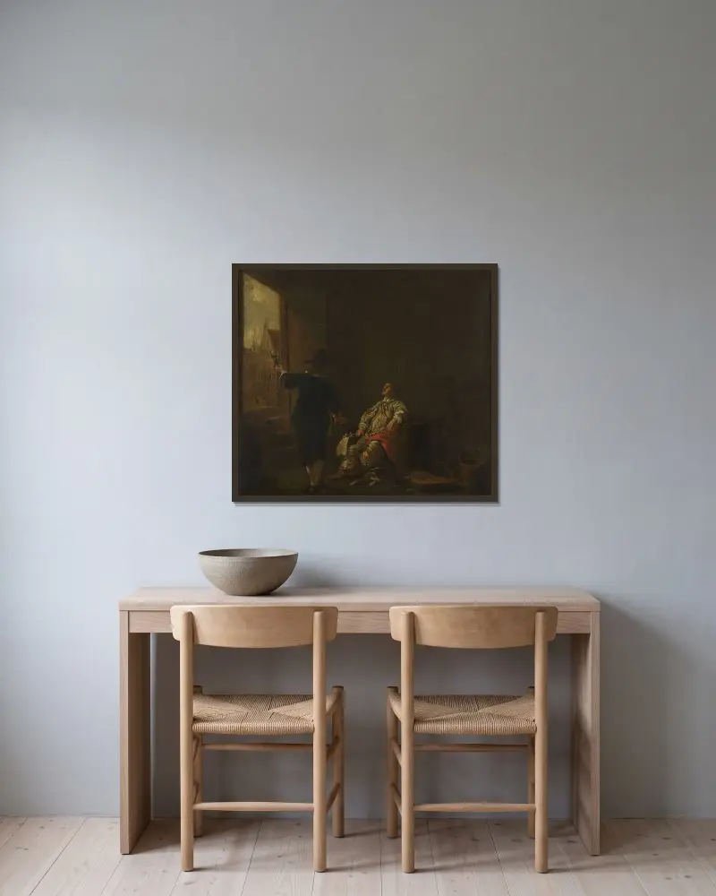 Att smaka på vinet av Aelbert Cuyp inramad på en vägg