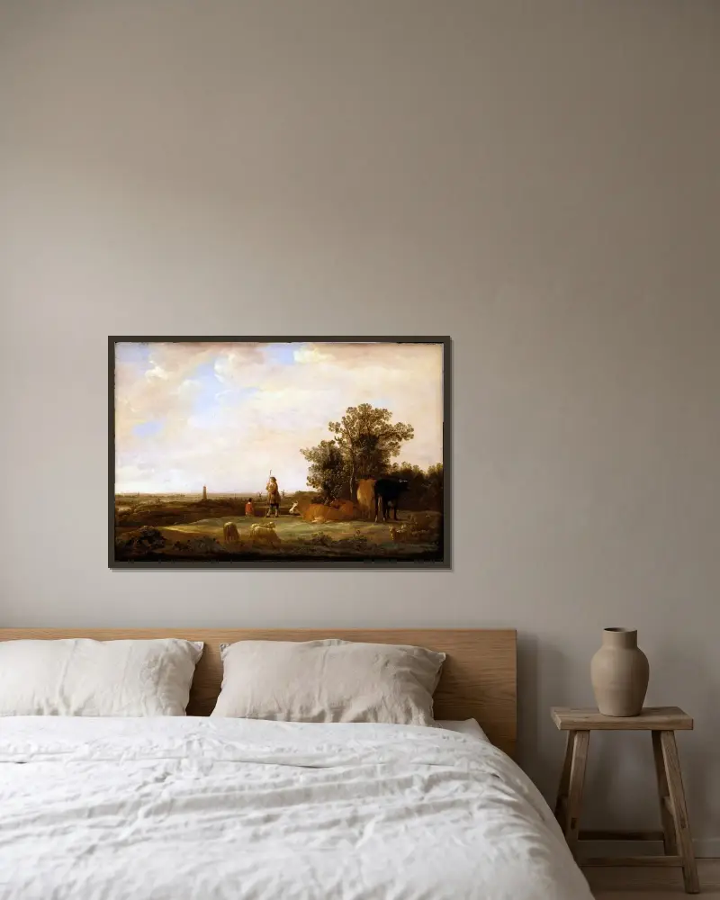 Blick auf eine Ebene von Aelbert Cuyp gerahmt an einer Wand