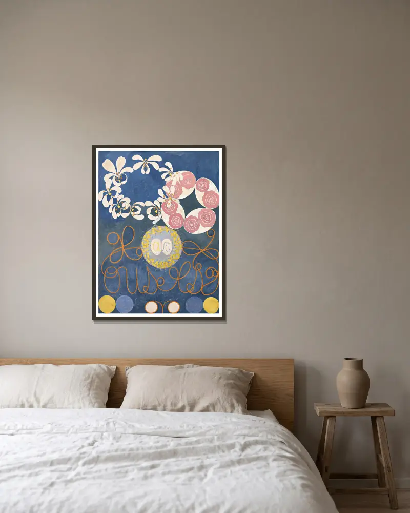 Kindheitsgruppe IV von Hilma af Klint gerahmt an einer Wand