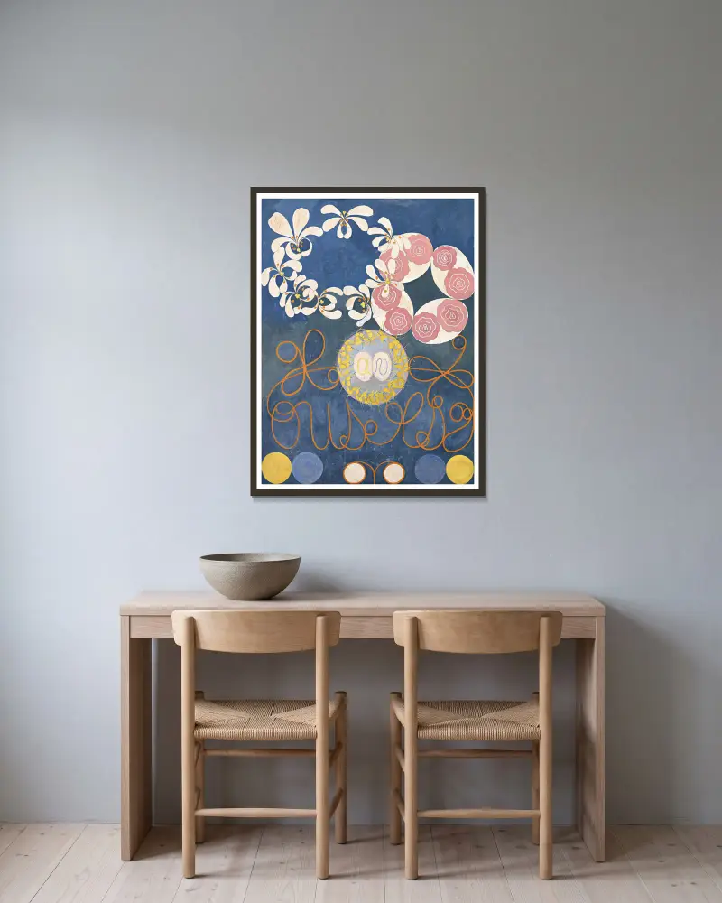 Kindheitsgruppe IV von Hilma af Klint gerahmt an einer Wand