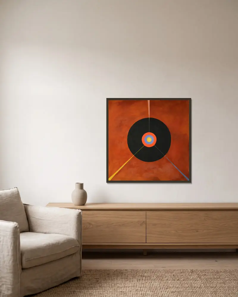 Der Schwan, Nr. 18 von Hilma af Klint gerahmt an einer Wand