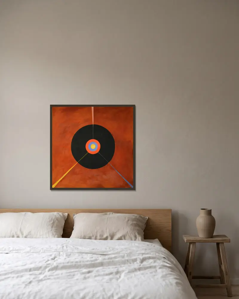 Der Schwan, Nr. 18 von Hilma af Klint gerahmt an einer Wand