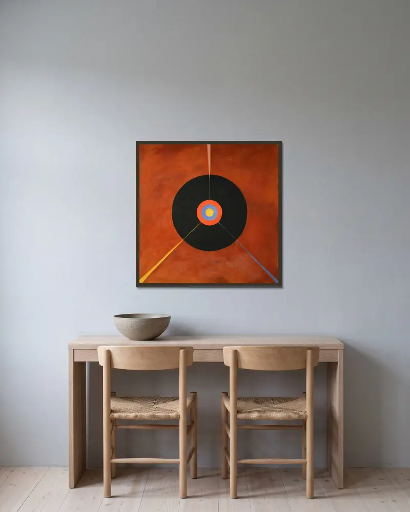 Der Schwan, Nr. 18 von Hilma af Klint gerahmt an einer Wand