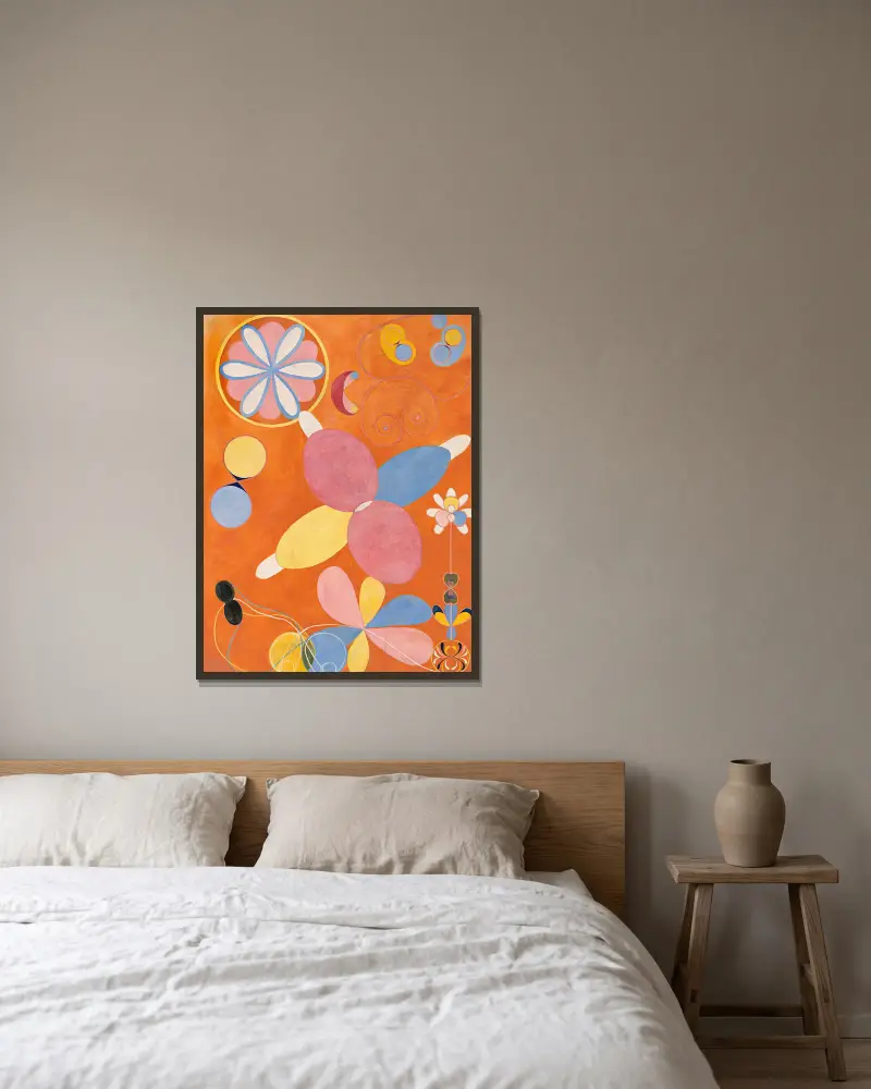 De tio största, nr 4, Ungdom av Hilma af Klint inramad på en vägg