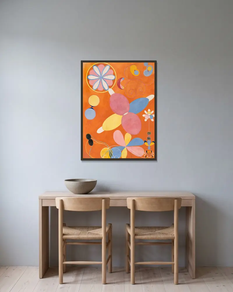 De tio största, nr 4, Ungdom av Hilma af Klint inramad på en vägg