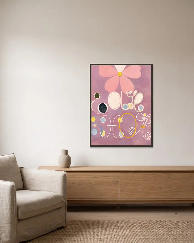 Die Zehn Größten, Nr. 5, Erwachsenenalter von Hilma af Klint gerahmt an einer Wand