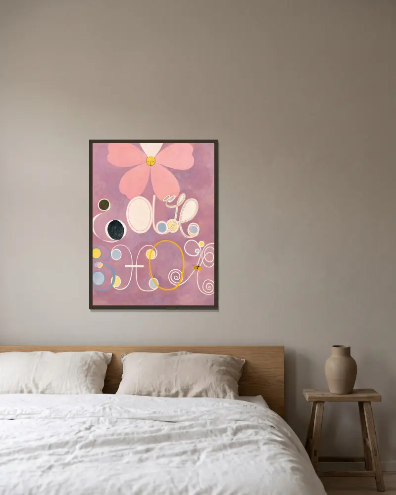 Die Zehn Größten, Nr. 5, Erwachsenenalter von Hilma af Klint gerahmt an einer Wand
