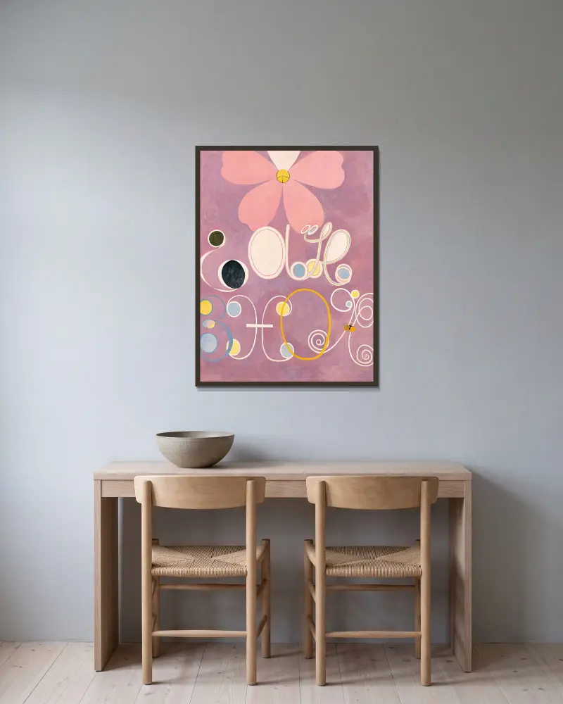Die Zehn Größten, Nr. 5, Erwachsenenalter von Hilma af Klint gerahmt an einer Wand