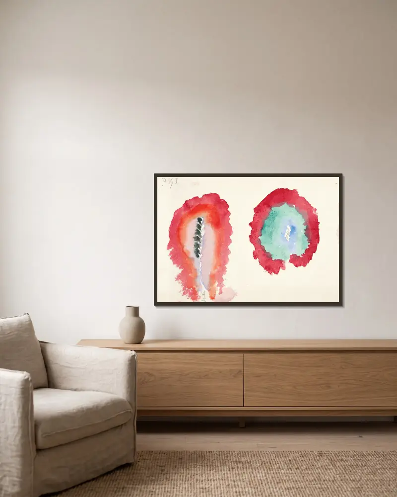 Weizen und Wermut von Hilma af Klint gerahmt an einer Wand