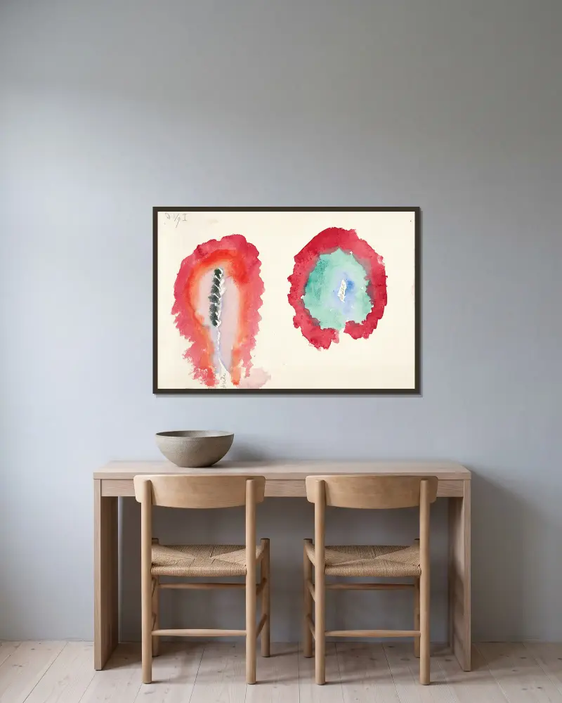 Weizen und Wermut von Hilma af Klint gerahmt an einer Wand