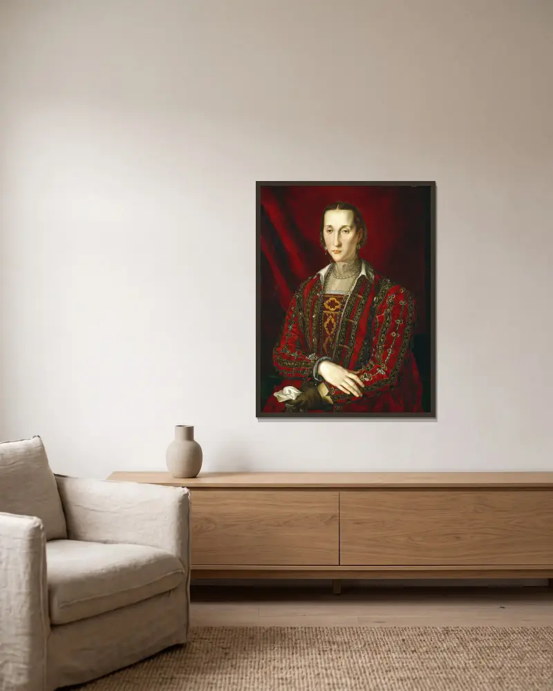 Eleonora di Toledo av Agnolo Bronzino inramad på en vägg