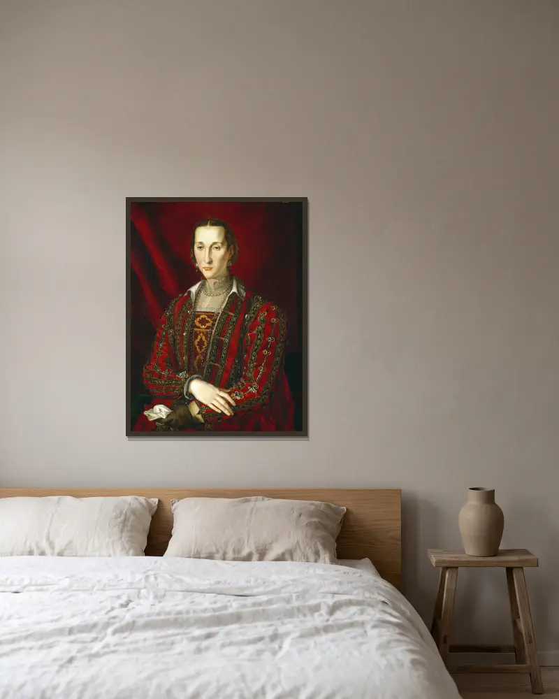 Eleonora di Toledo av Agnolo Bronzino inramad på en vägg