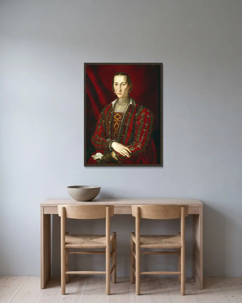 Eleonora di Toledo av Agnolo Bronzino inramad på en vägg