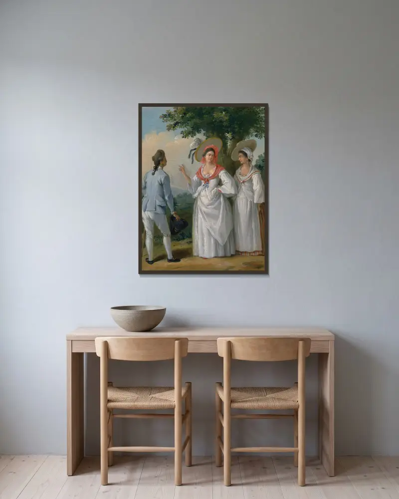 Free West Indian Creoles In Elegant Dress av Agostino Brunias inramad på en vägg