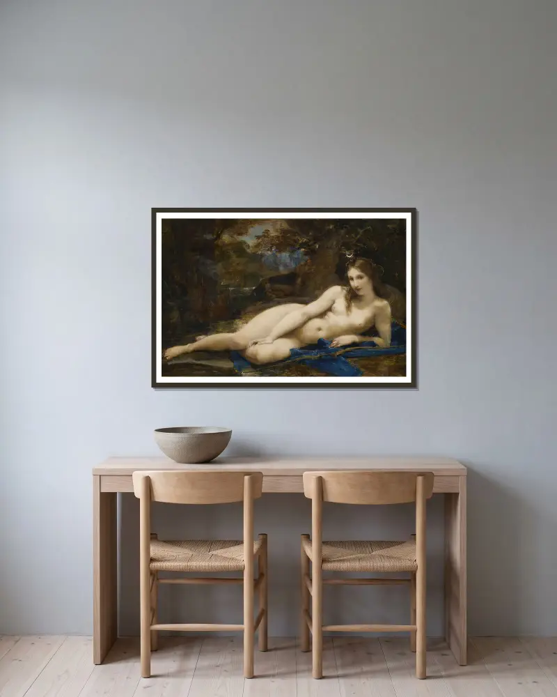 Diana odpočívající, Paul-Jacques-Aimé Baudry v rámu na stěně