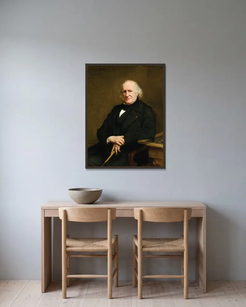 Portrait of Fortuné De Vergès av Paul-Jacques-Aimé Baudry inramad på en vägg