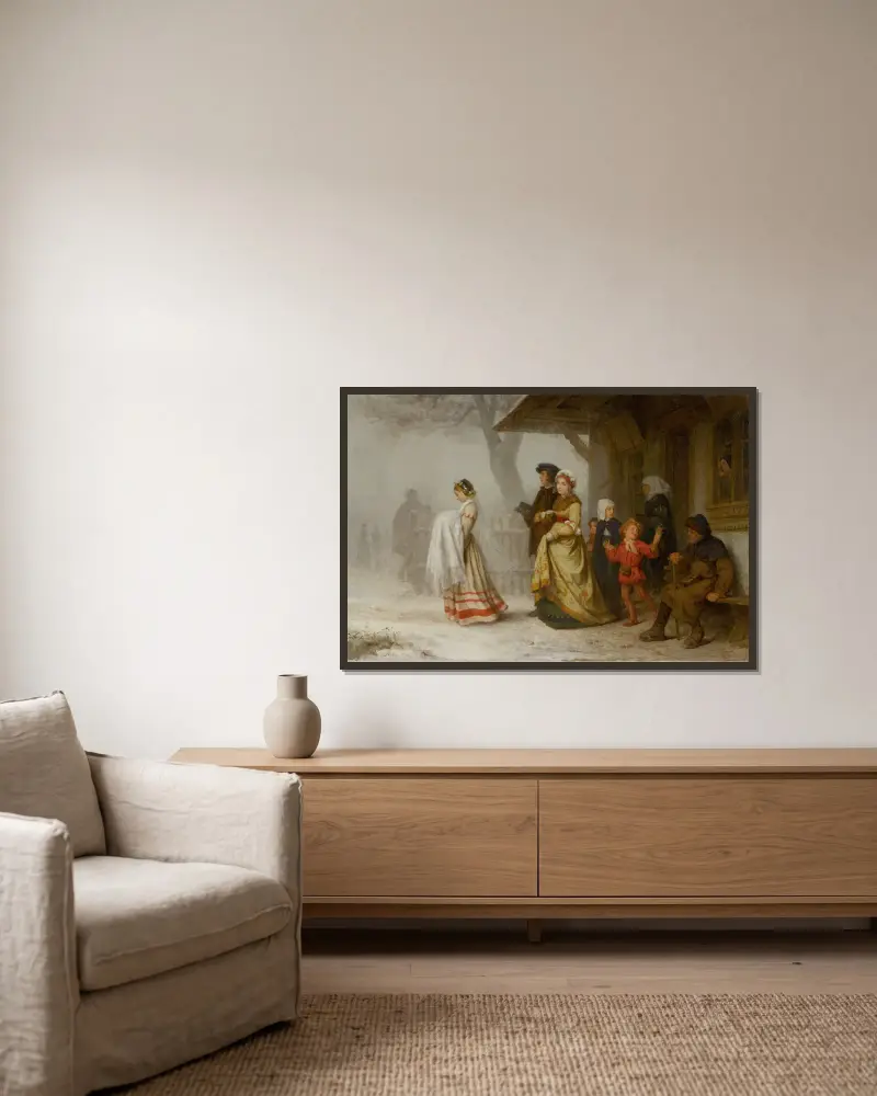 Křest, Albert Anker v rámu na stěně
