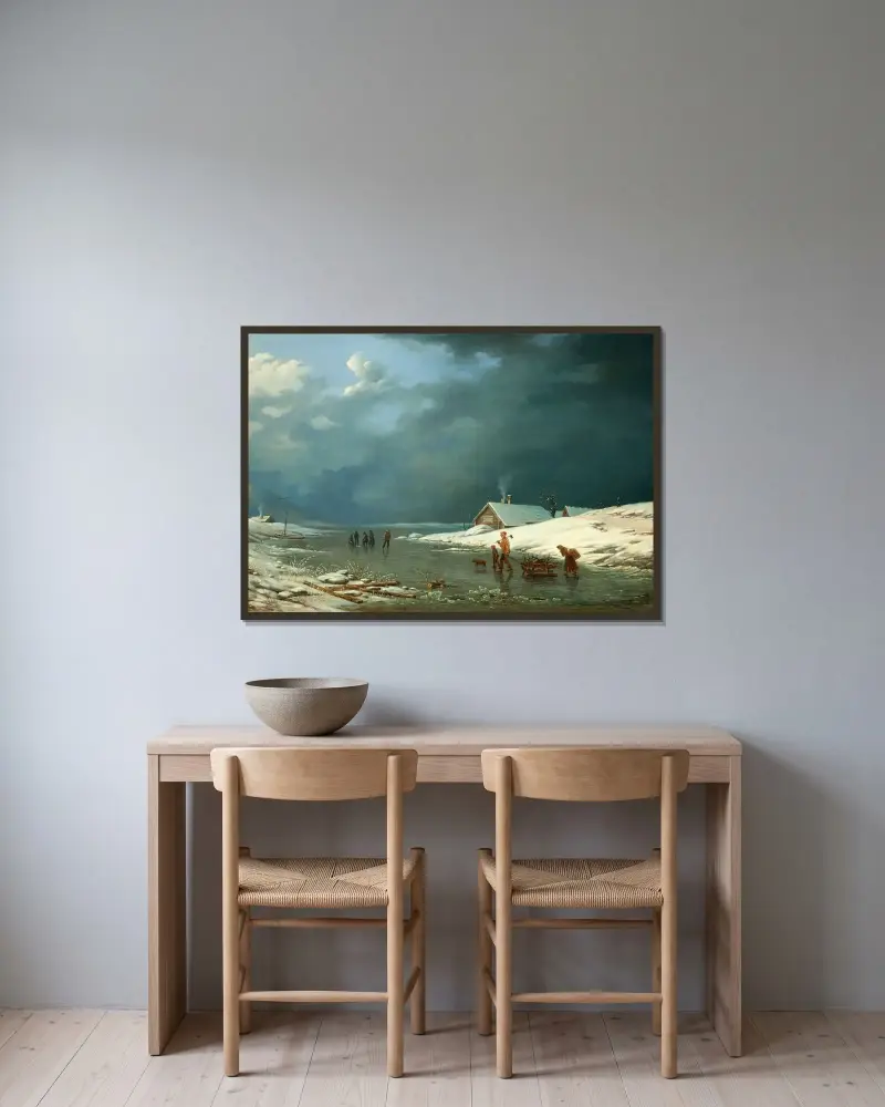 Winter out on the Islands av Albert Berg inramad på en vägg