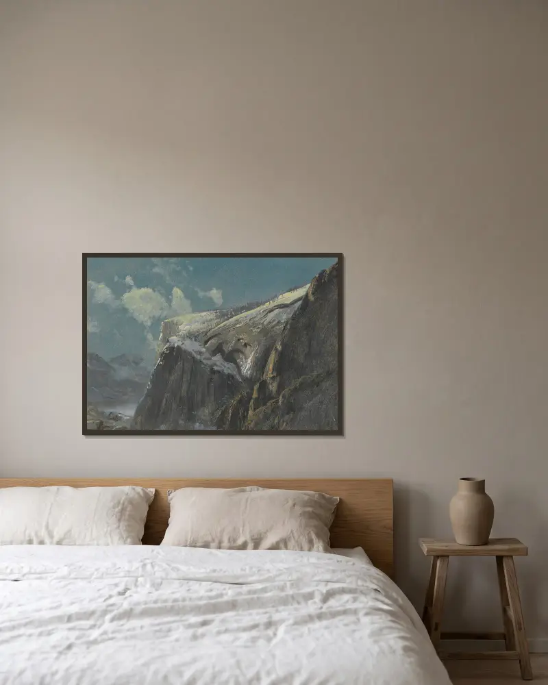 Über der Baumgrenze von Albert Bierstadt gerahmt an einer Wand