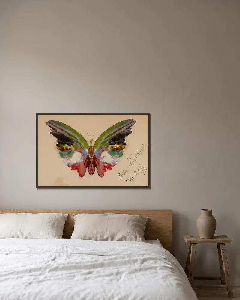Butterfly av Albert Bierstadt inramad på en vägg
