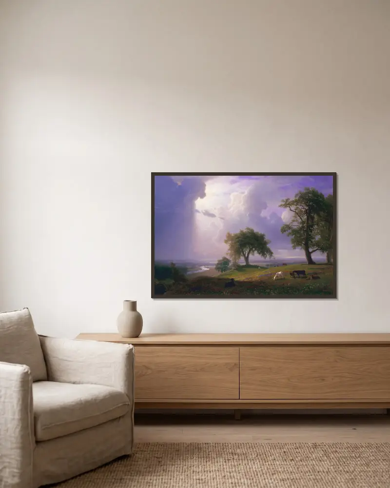 Kalifornské jaro, Albert Bierstadt v rámu na stěně