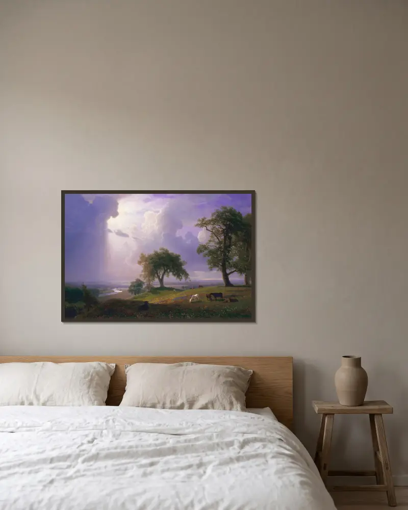 Kalifornské jaro, Albert Bierstadt v rámu na stěně