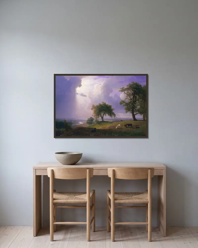Kalifornské jaro, Albert Bierstadt v rámu na stěně