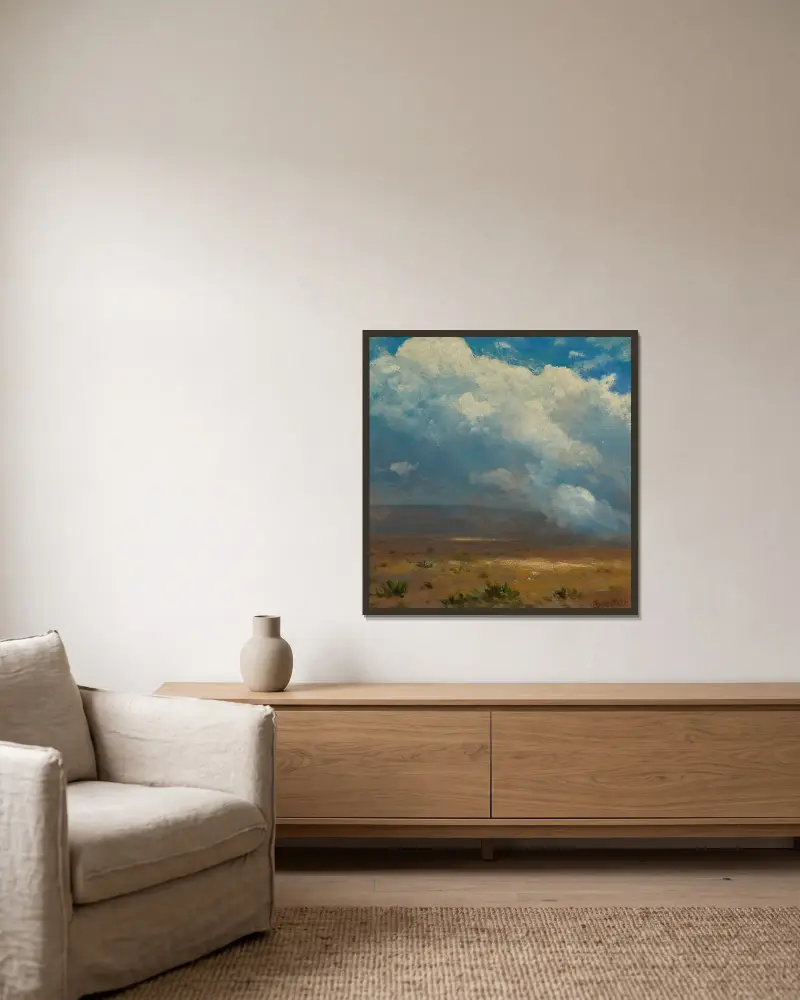 Cloud Study av Albert Bierstadt inramad på en vägg