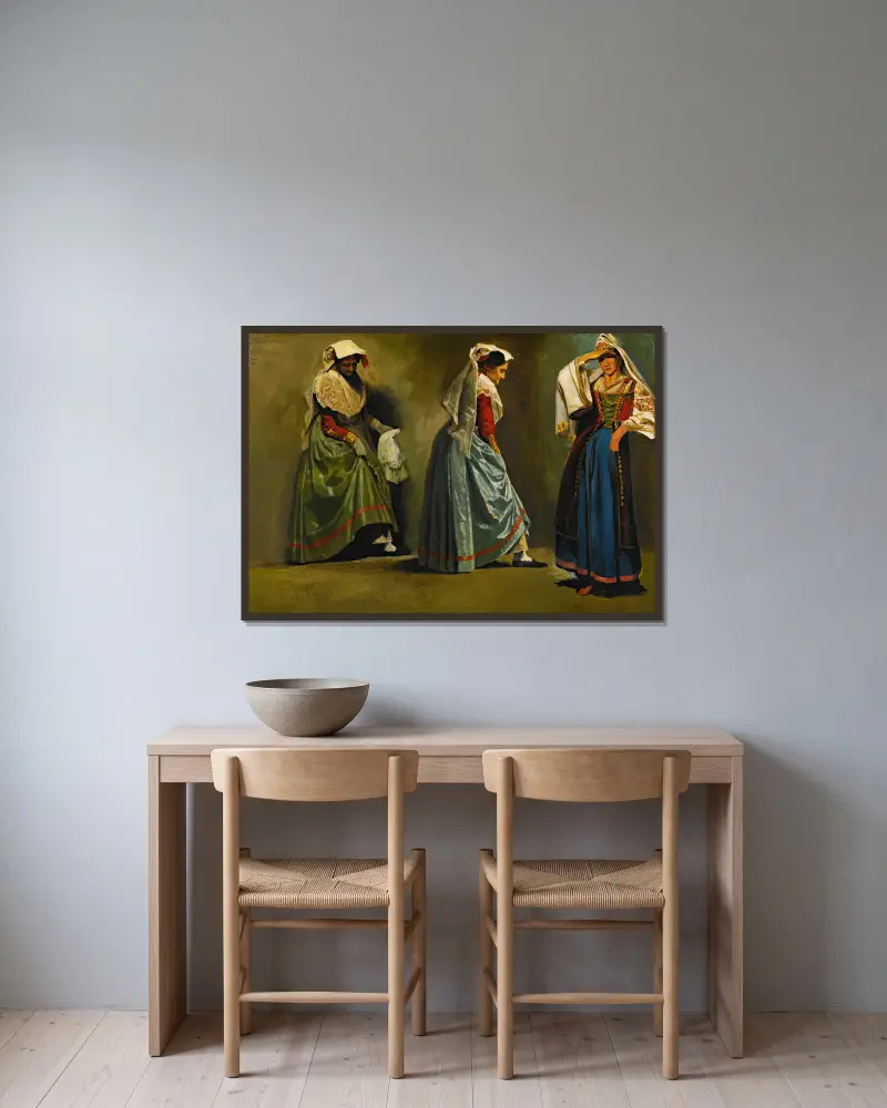 Italian Costume Studies av Albert Bierstadt inramad på en vägg
