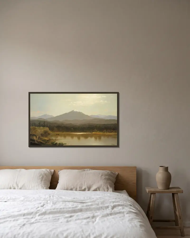 Laramie Peak av Albert Bierstadt inramad på en vägg