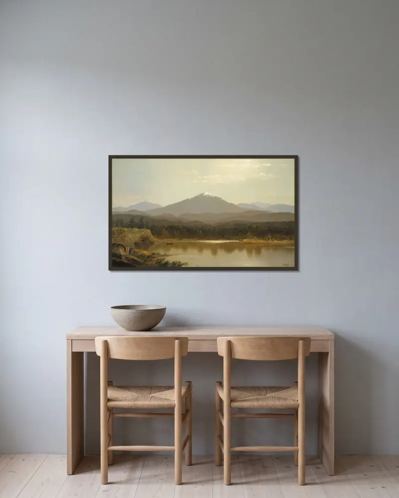 Laramie Peak av Albert Bierstadt inramad på en vägg