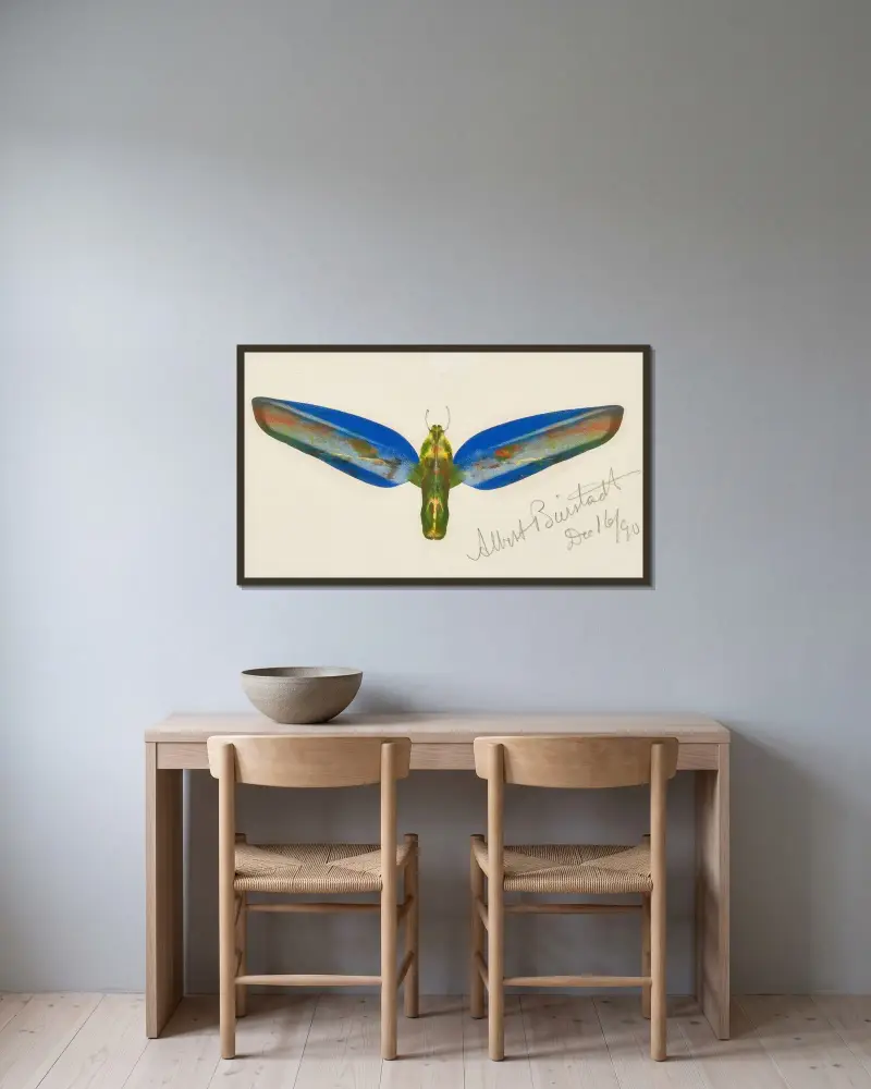 Moth av Albert Bierstadt inramad på en vägg