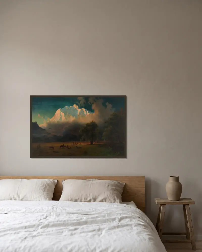 Mount Adams, Washington av Albert Bierstadt inramad på en vägg