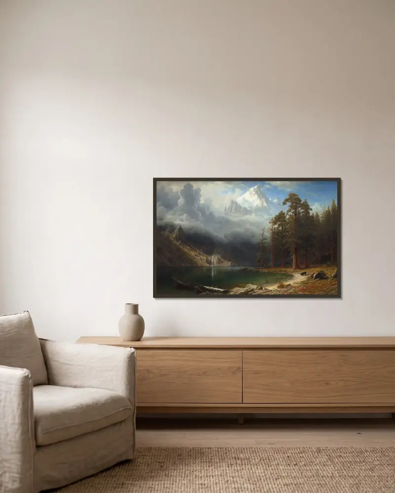 Mount Corcoran von Albert Bierstadt gerahmt an einer Wand