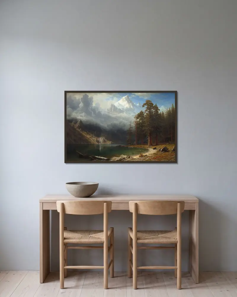 Mount Corcoran von Albert Bierstadt gerahmt an einer Wand