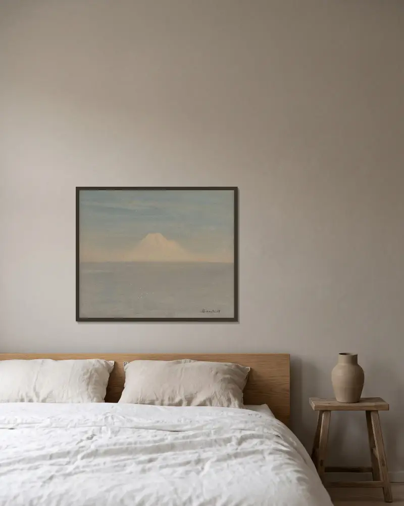 Mount Rainier von Albert Bierstadt gerahmt an einer Wand