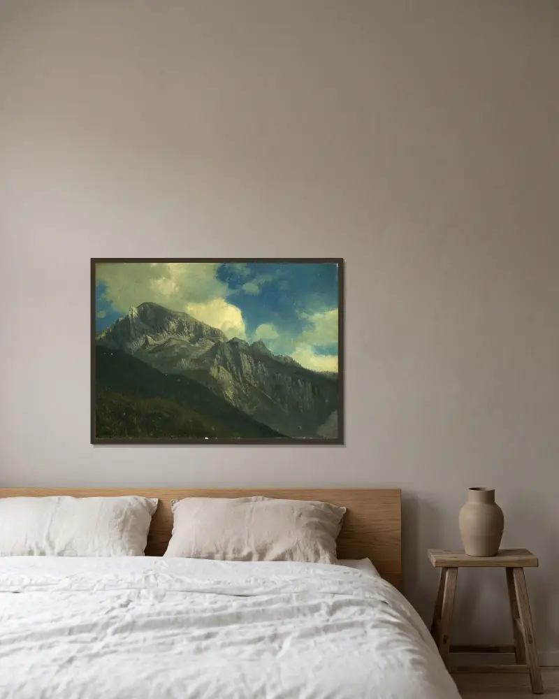 Mountains av Albert Bierstadt inramad på en vägg