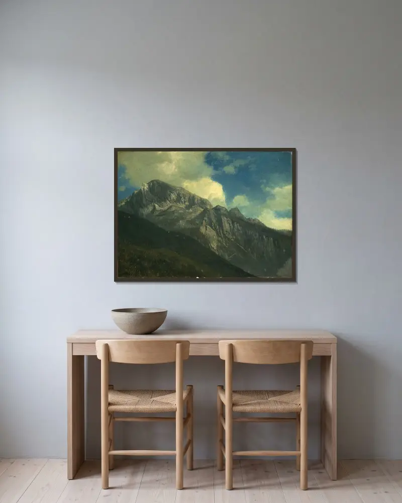 Mountains av Albert Bierstadt inramad på en vägg