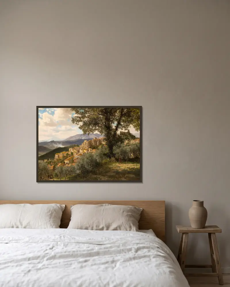 Olevano av Albert Bierstadt inramad på en vägg