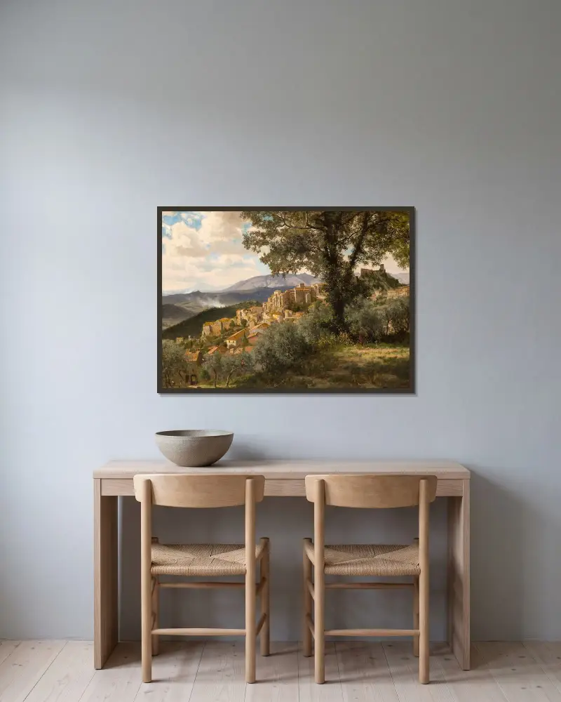 Olevano av Albert Bierstadt inramad på en vägg