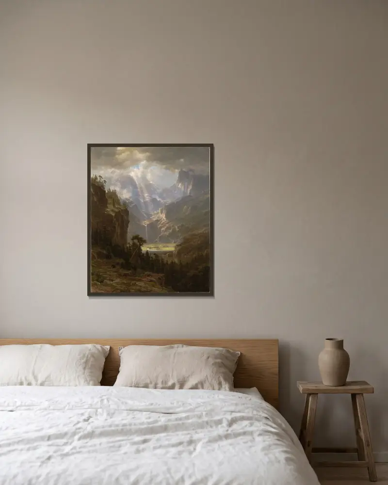Rocky Mountains, Lander’s Peak av Albert Bierstadt inramad på en vägg
